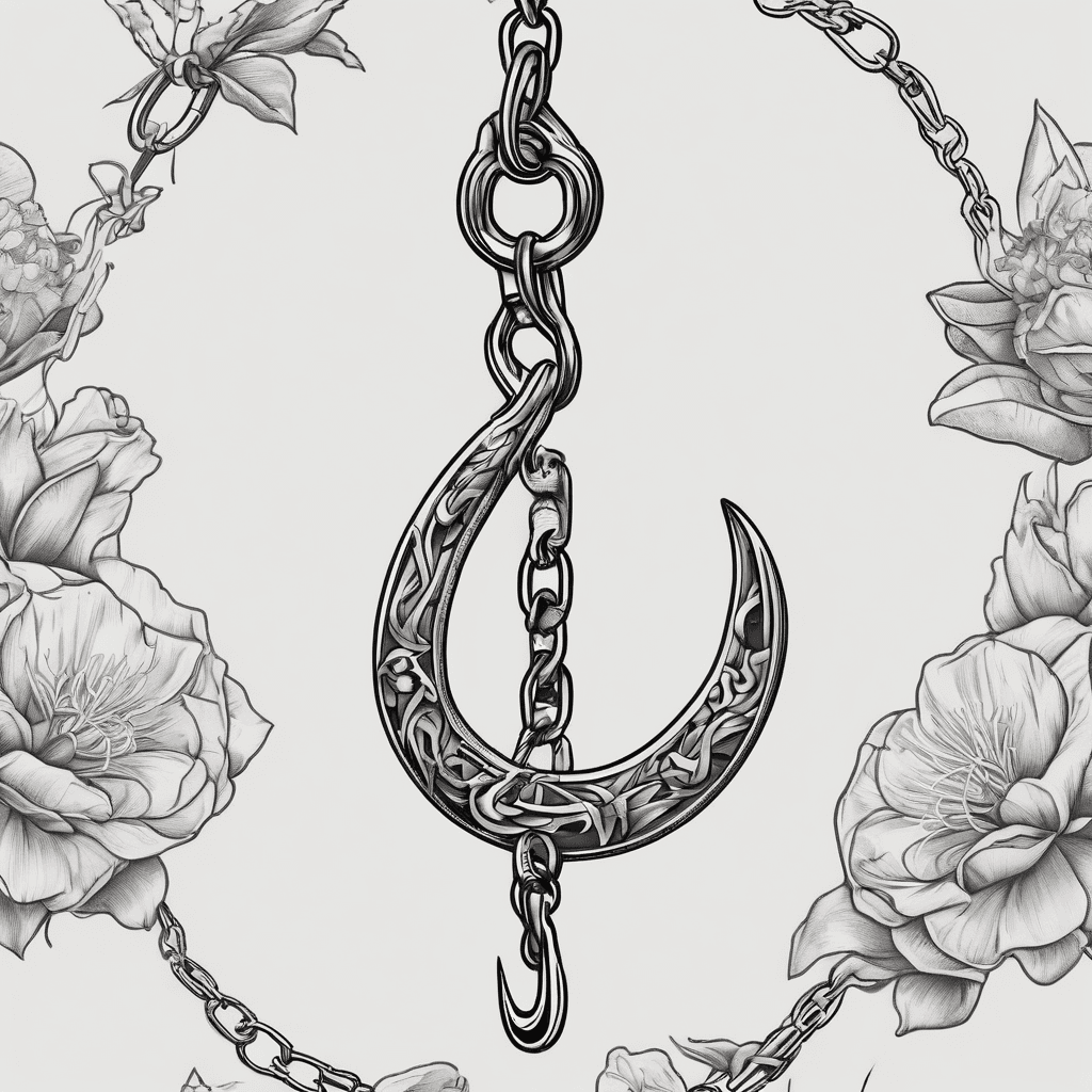 Crichet chain and hook with birth flowers for July and August
