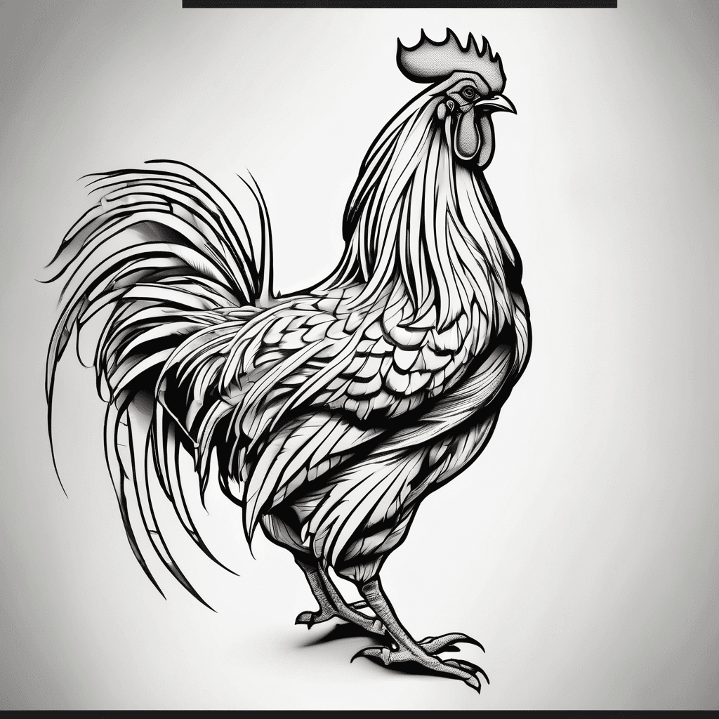 fighting rooster with names Madeline Kaylee and Savannah added
