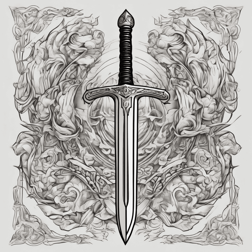 Sword with fire around it