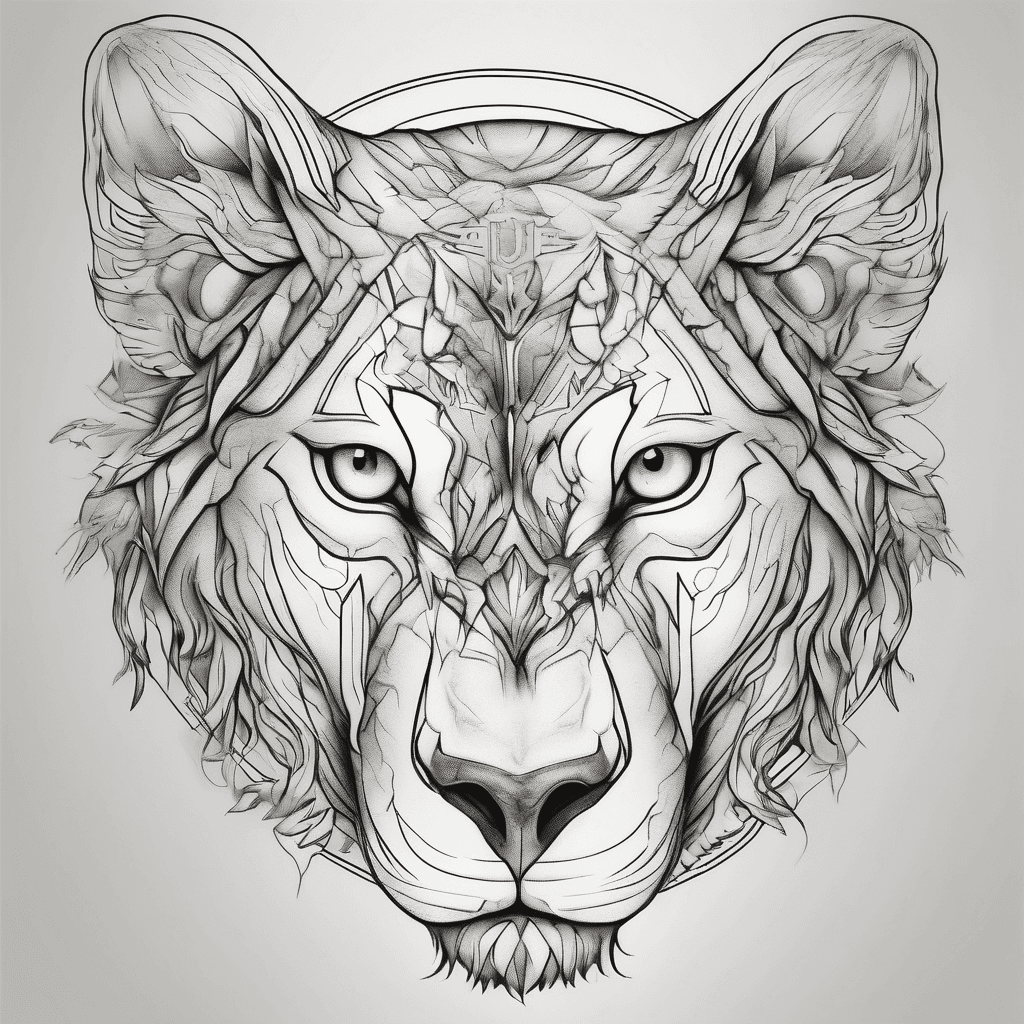 Lioness, wolf and eagle