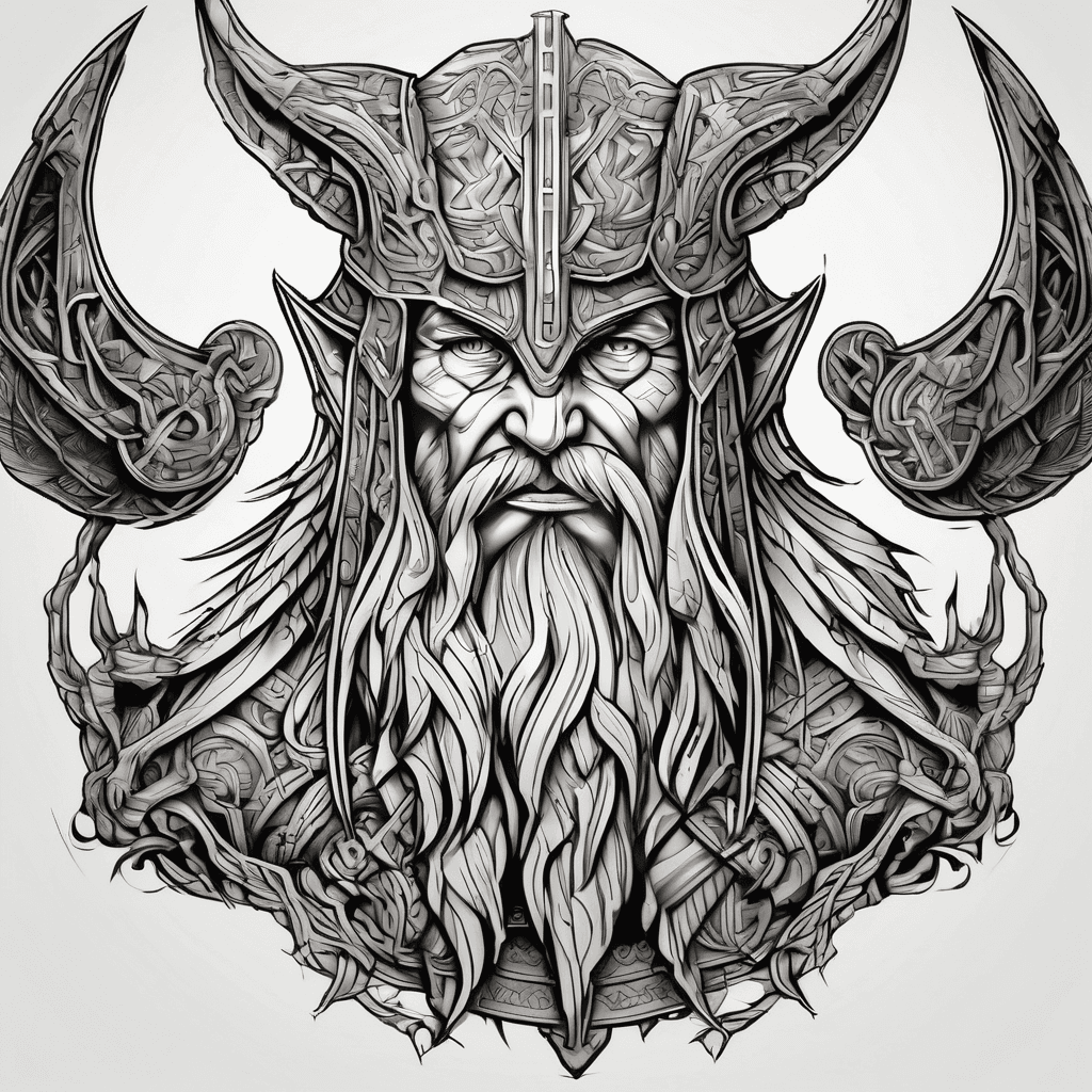 Asgardian gods. Odin, Hugin och Munin