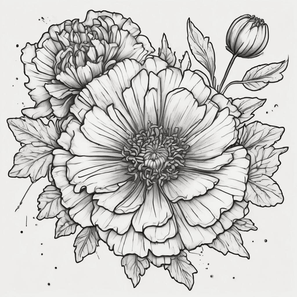 marigold and cosmo flower with the twenty third psalm in cursive