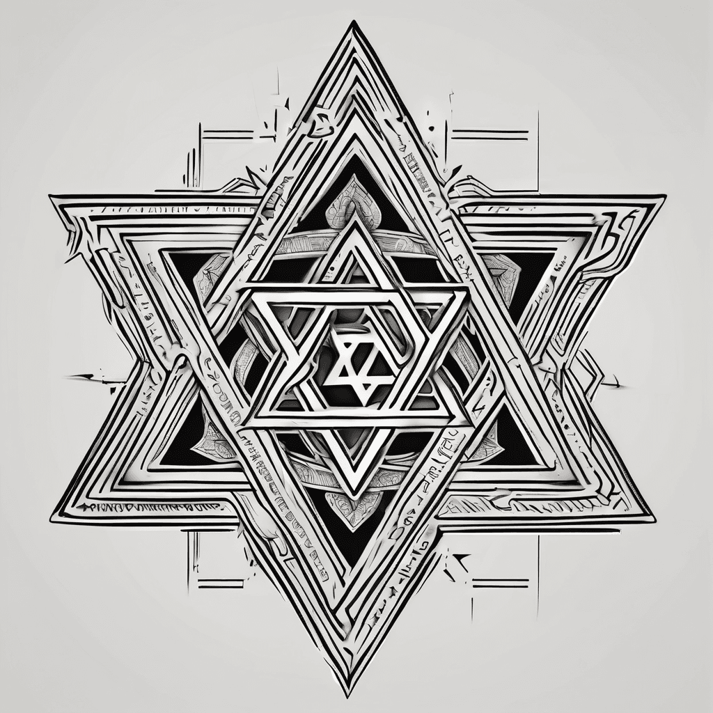 Star of David surrounding words