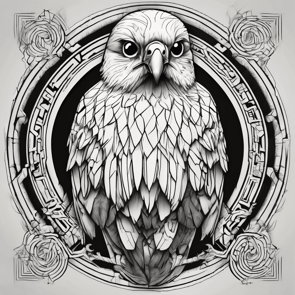 kestrel with geometric shapes and the four elements