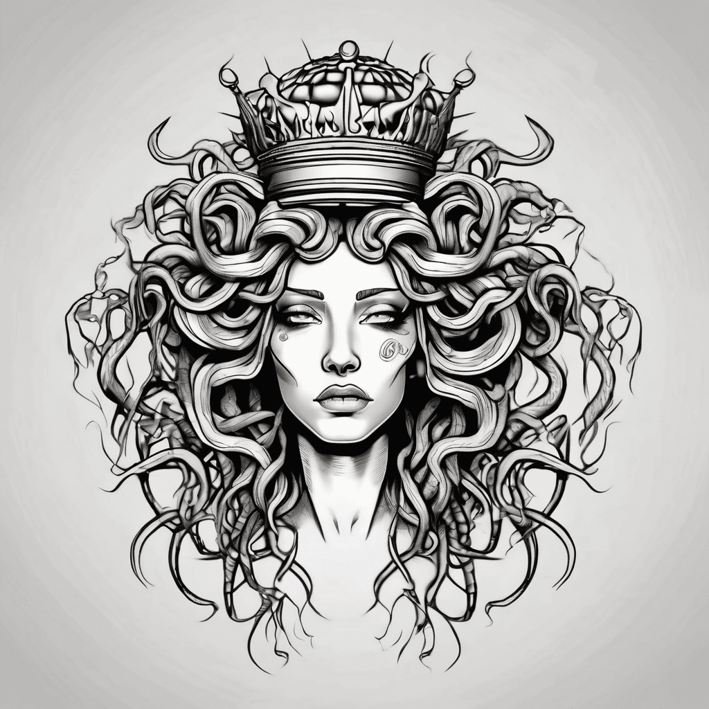 Medusa with a crown