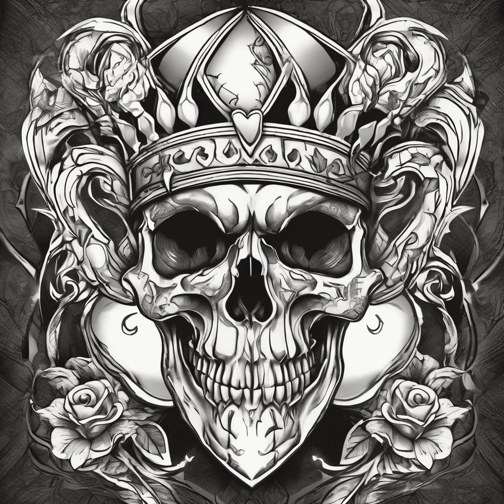 Jester skull love heart dark