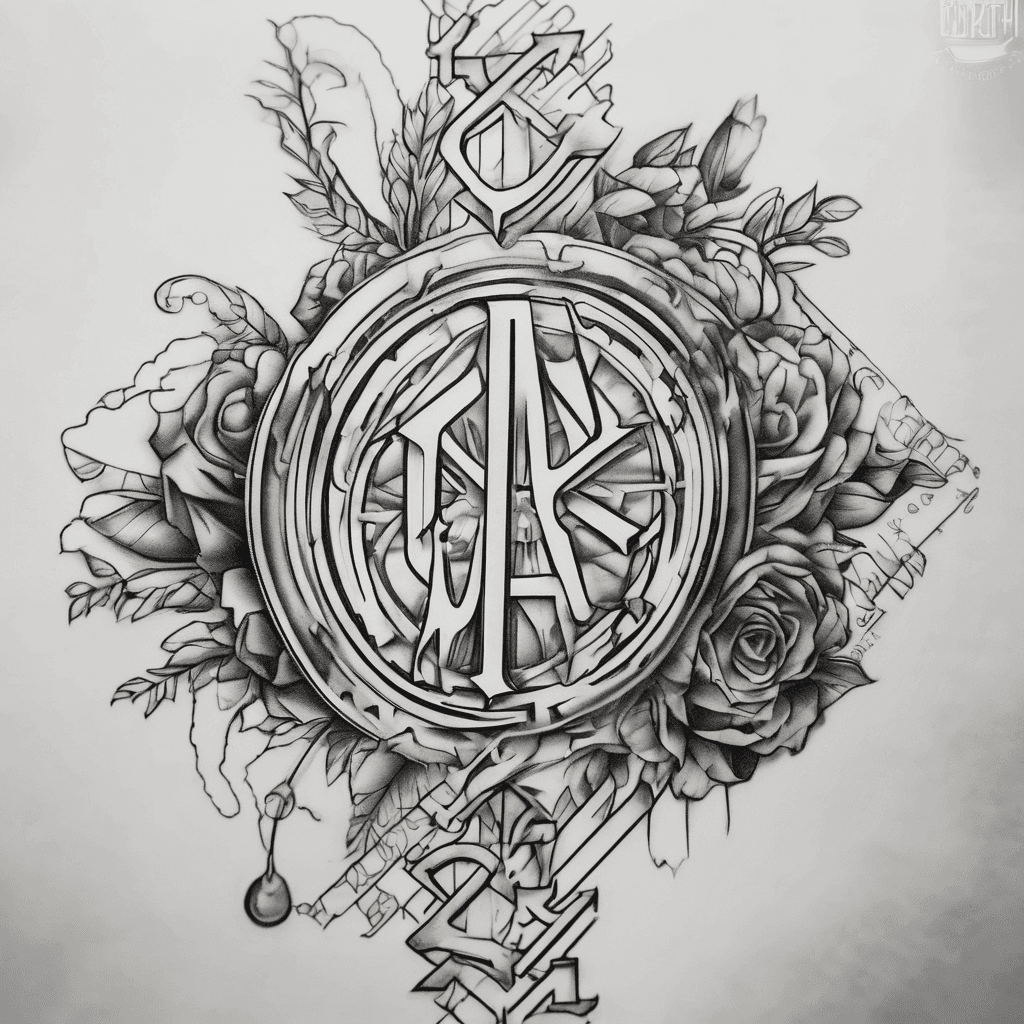 I want a wrist tattoo with 5 lines with the initials in a small cursvive font: D.P. S.H. S.T. O.C. W.E. at the bottom of each line