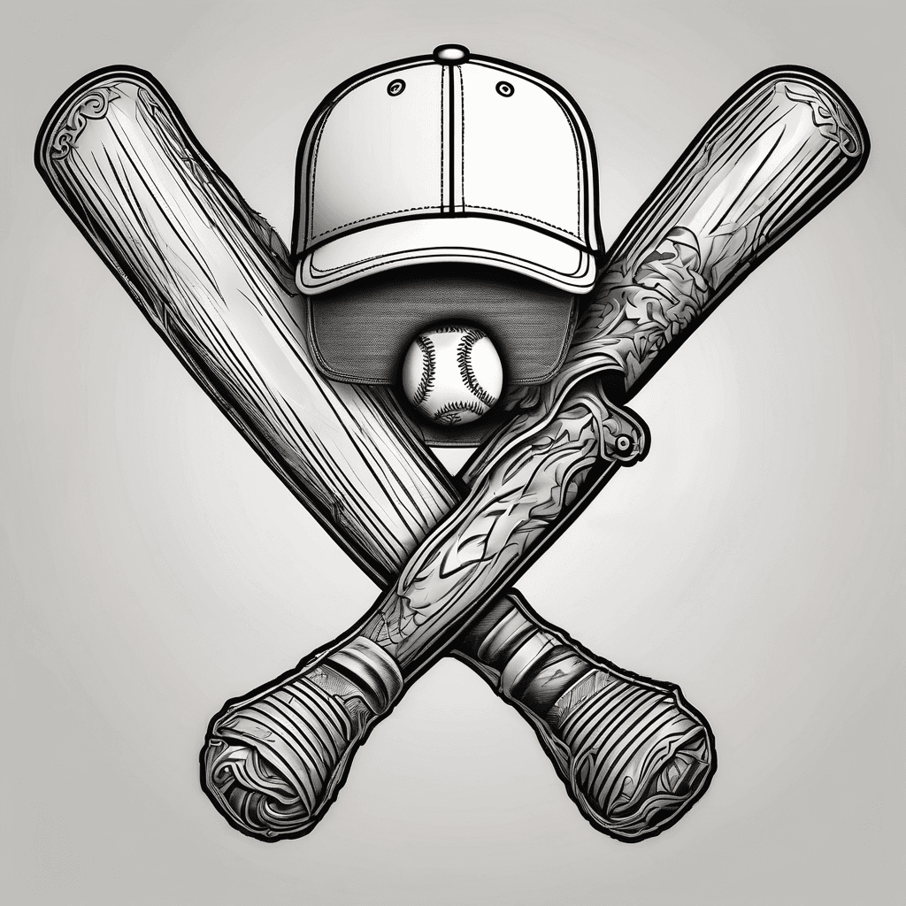 Baseball bat, baseball hat, baseball glove, baseball memorial