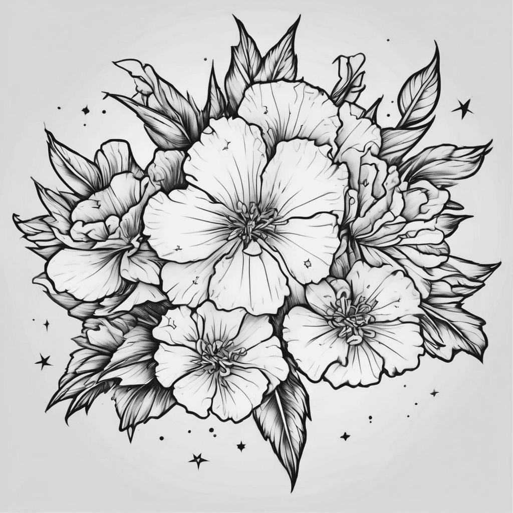 The name Stella with stars and carnations