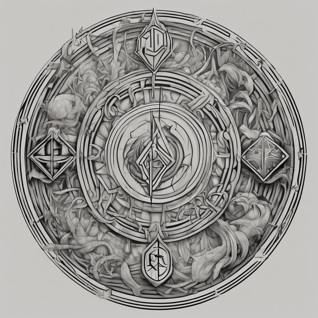 Runes from the online game RuneScape swirling around a wizards tower