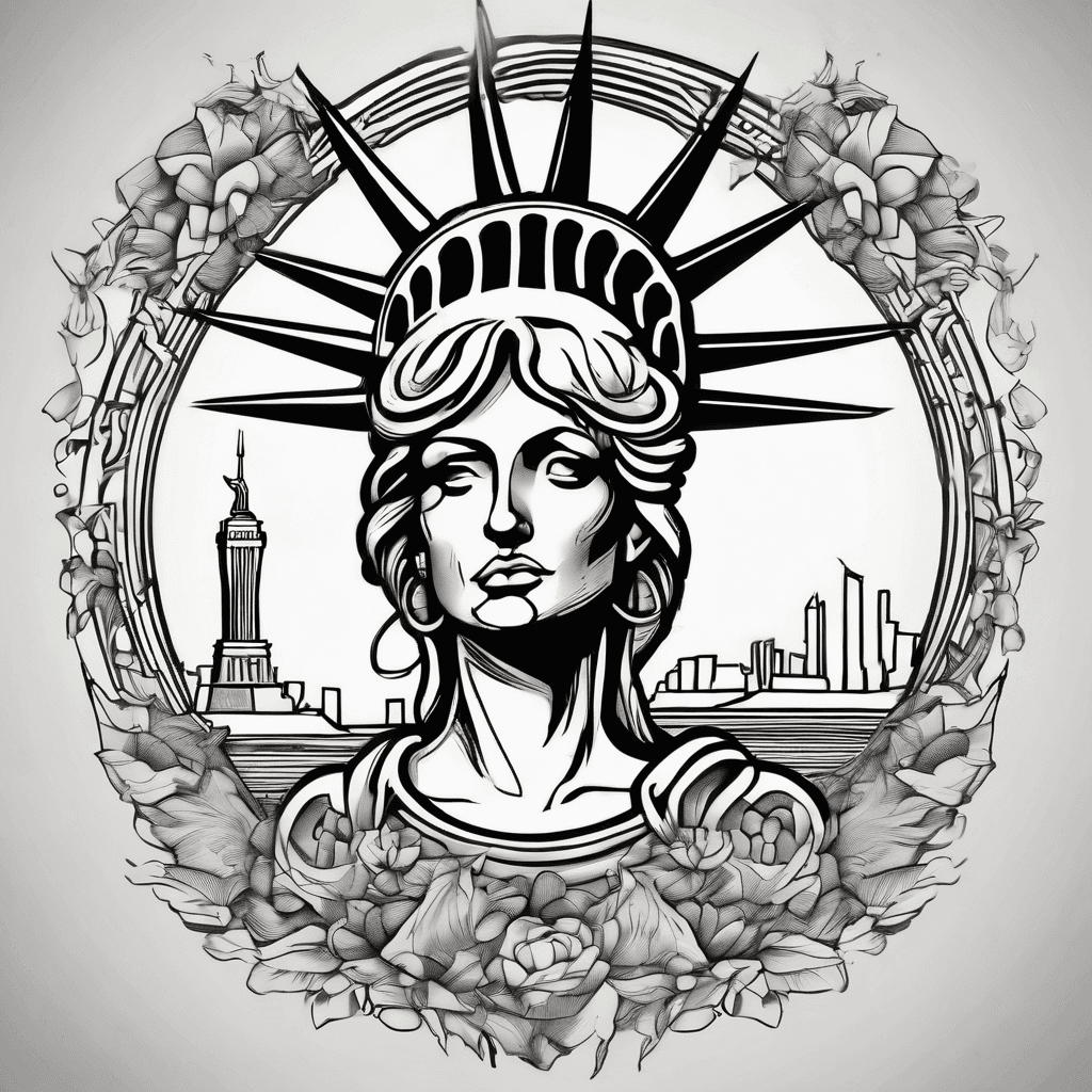 Statue of Liberty shooting herself in the head