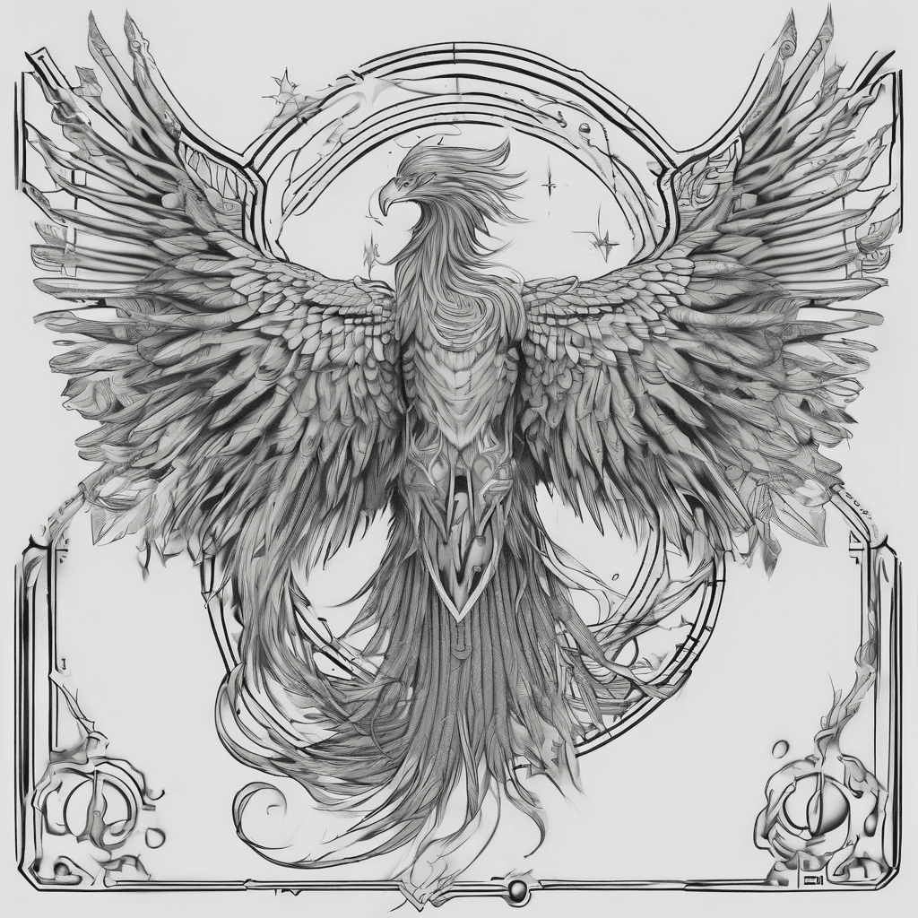 A sleeve that includes phoenix, Lil’ Kim, sagittarius, a moon tarot card
