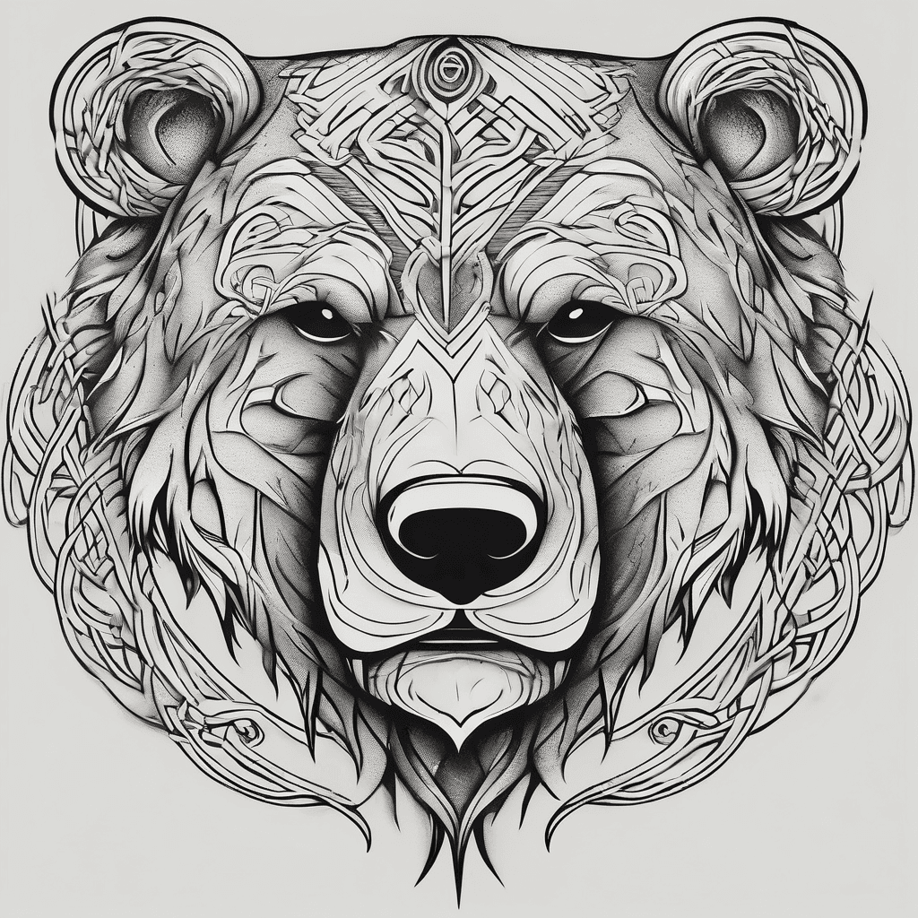 Nordic knotwork of a bears face