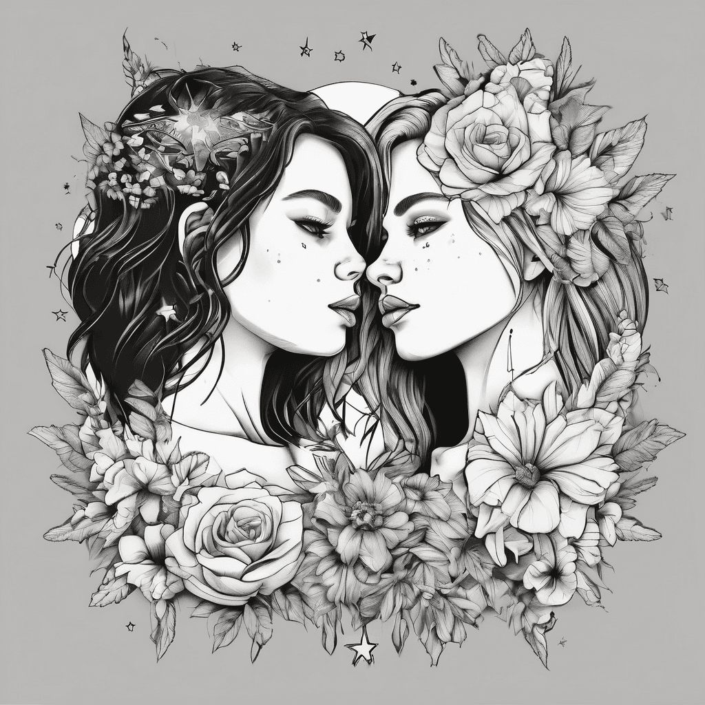 The name’s Annabelle & Kaylee together with stars & flowers around it