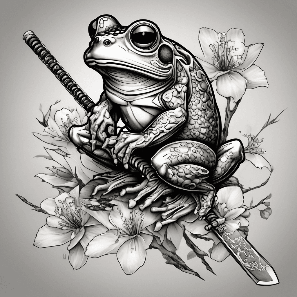 Japanese frog with katana