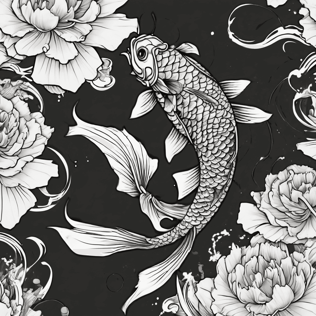 Koi fish, swimming up the river and turning into a dragon
