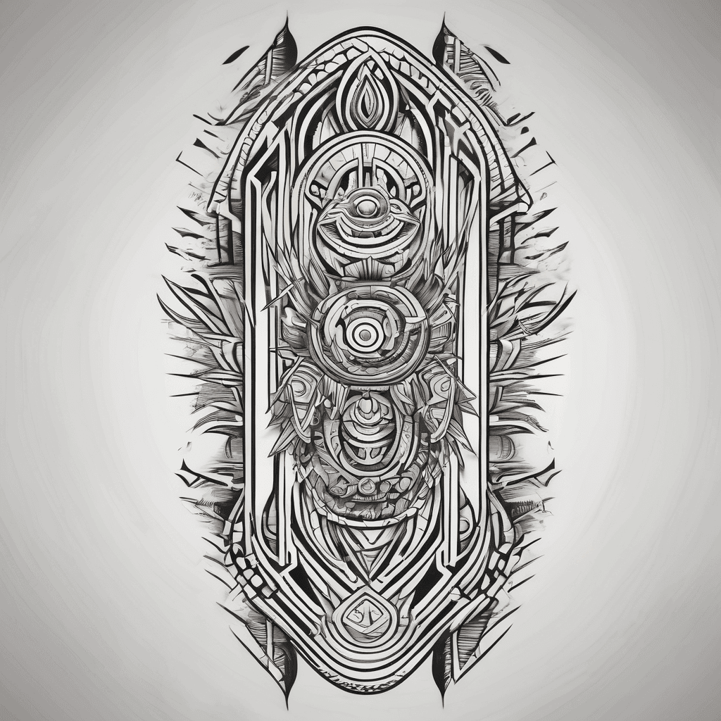tribal tattoo on the right arm
