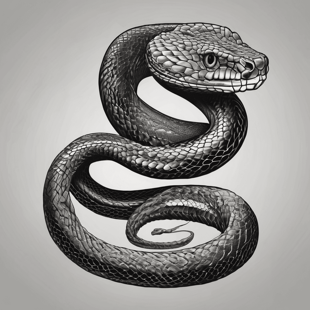 Black Snake that bites its tail