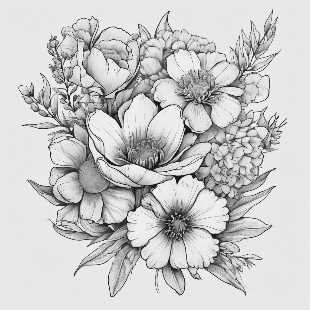 create a small bouquet of birth flowers. i want january, june, July, and august flowers included