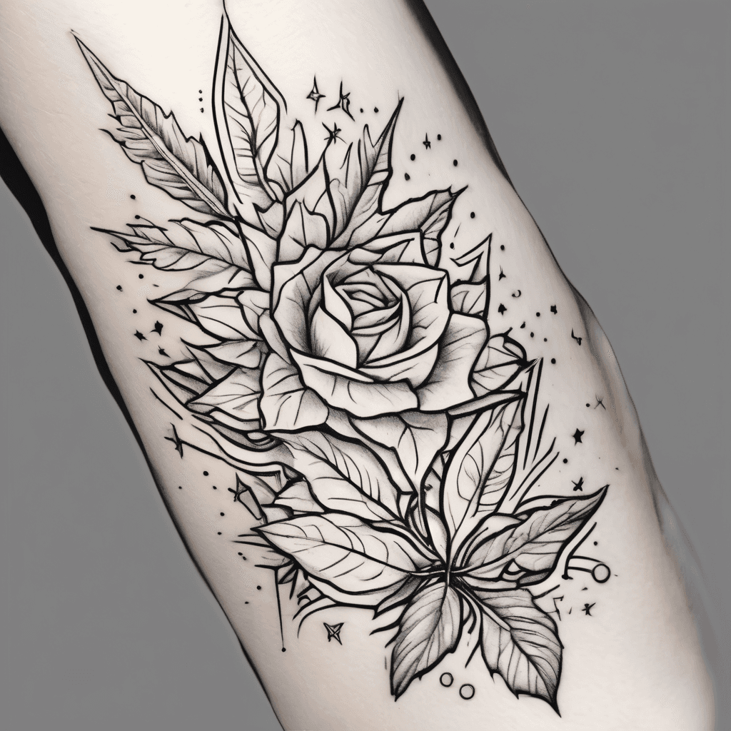 Sparkle stars and leaves on hand and fingers