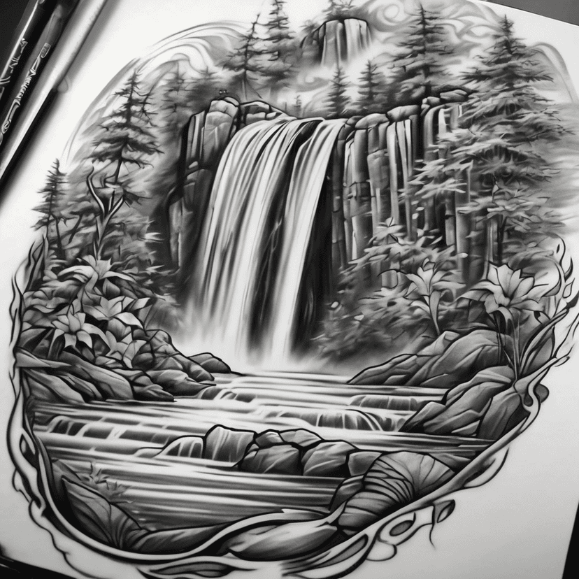 Idée de tatouage waterfall