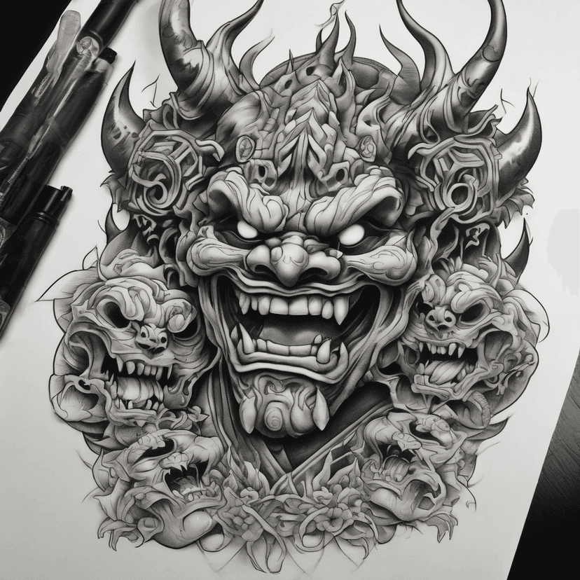 Idée de tatouage oni