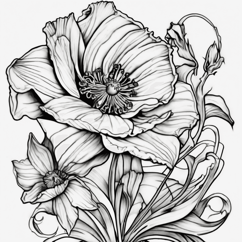 create me a long girly forearm tattoo the vine of the tattoo should say bound by love not by blood with a daffodil and a poppy flower