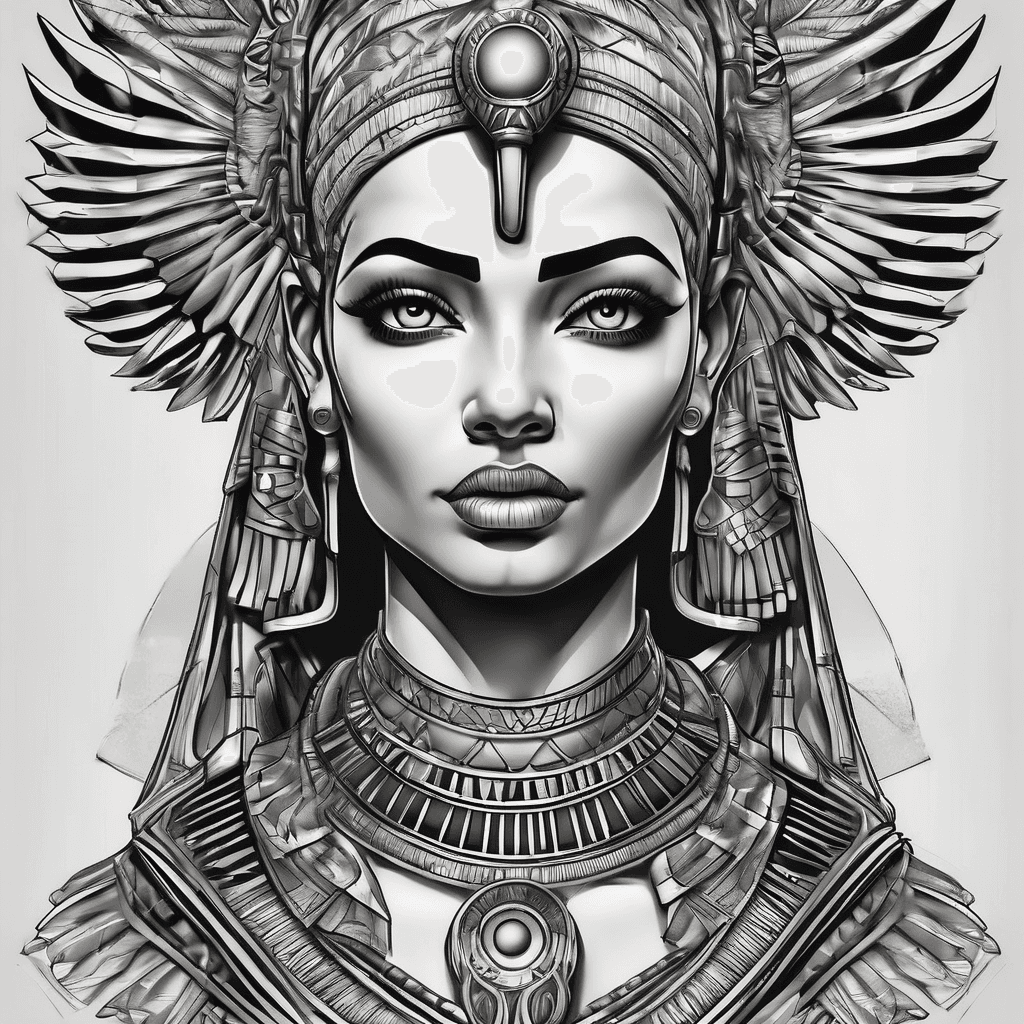 Egyptian godess isis realism shoulder