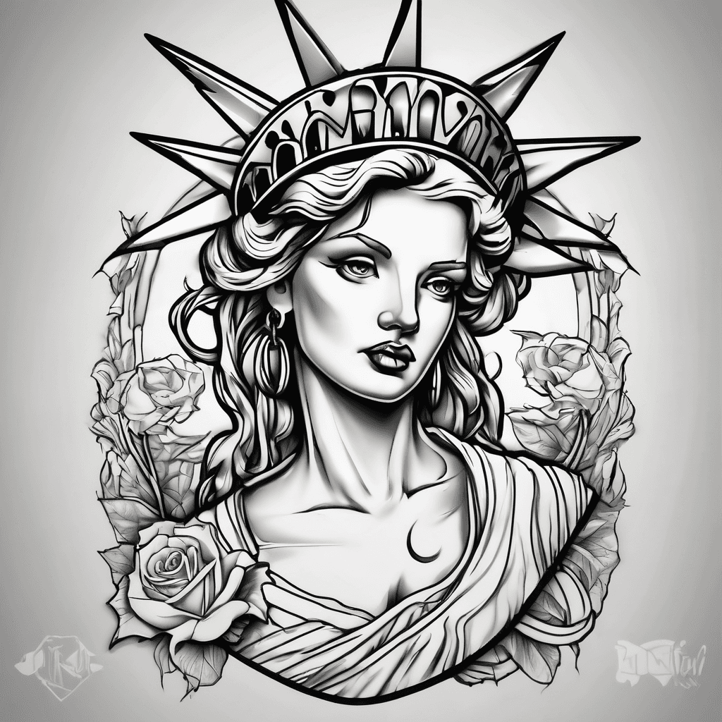 Lady liberty pinup doll theme