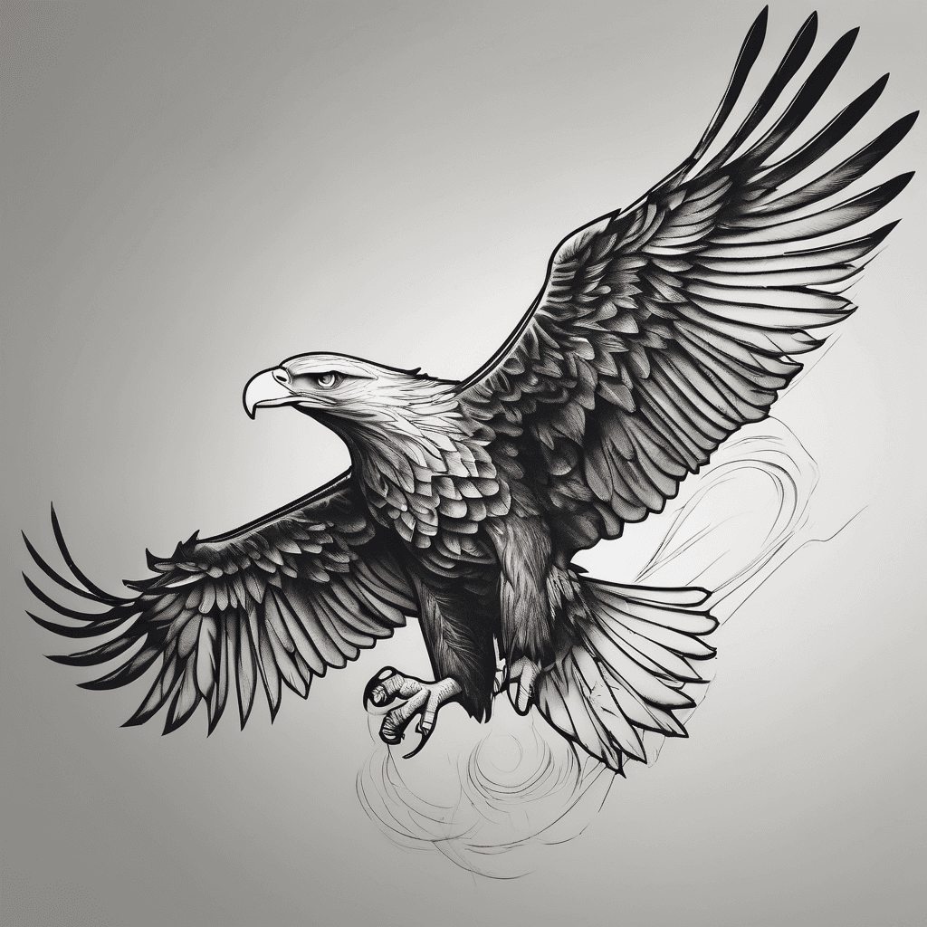 Eagle dropping near on upper right arm