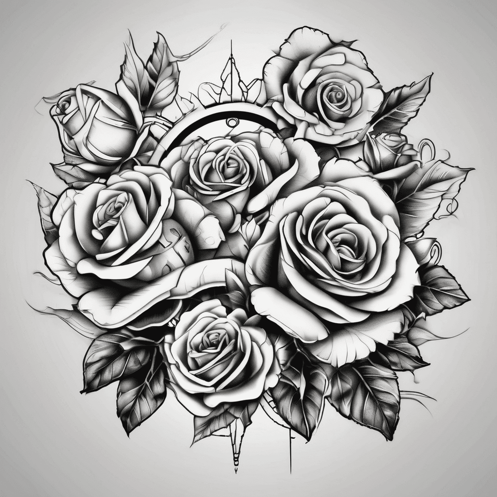 Religious, mechanical parts, roses
