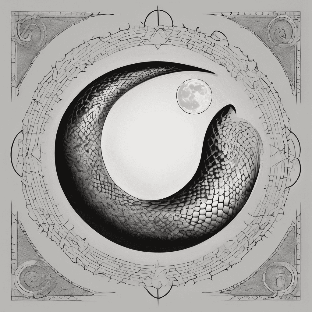 Moon with snake scale