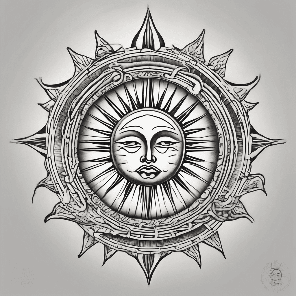 Sol de Mayo sun tattoo, open empty circle at center, no face. Every ray is a wavy flame that hooks at the tip like a shepherd's crook, curling back. All rays follow this hooked path. Medium weight outlined rays, not filled in solid black. Clean balanced blackwork for inner forearm. ▎ Negative prompt: solid black fill, heavy black, color, shading, gradients, gray tones, face, text, letters, typography, photograph, skin ▎ Style: Fine-line (or switch to Dotwork for that version) Then upload the Gemini version you liked as a Style Transfer reference.