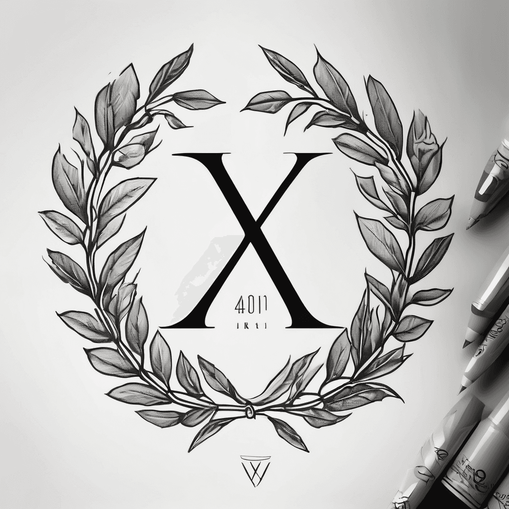 laurel wreath roman numeral birth year knee