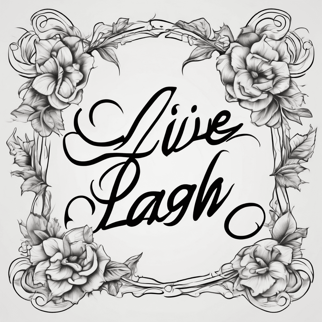cursive font that reads live. laugh