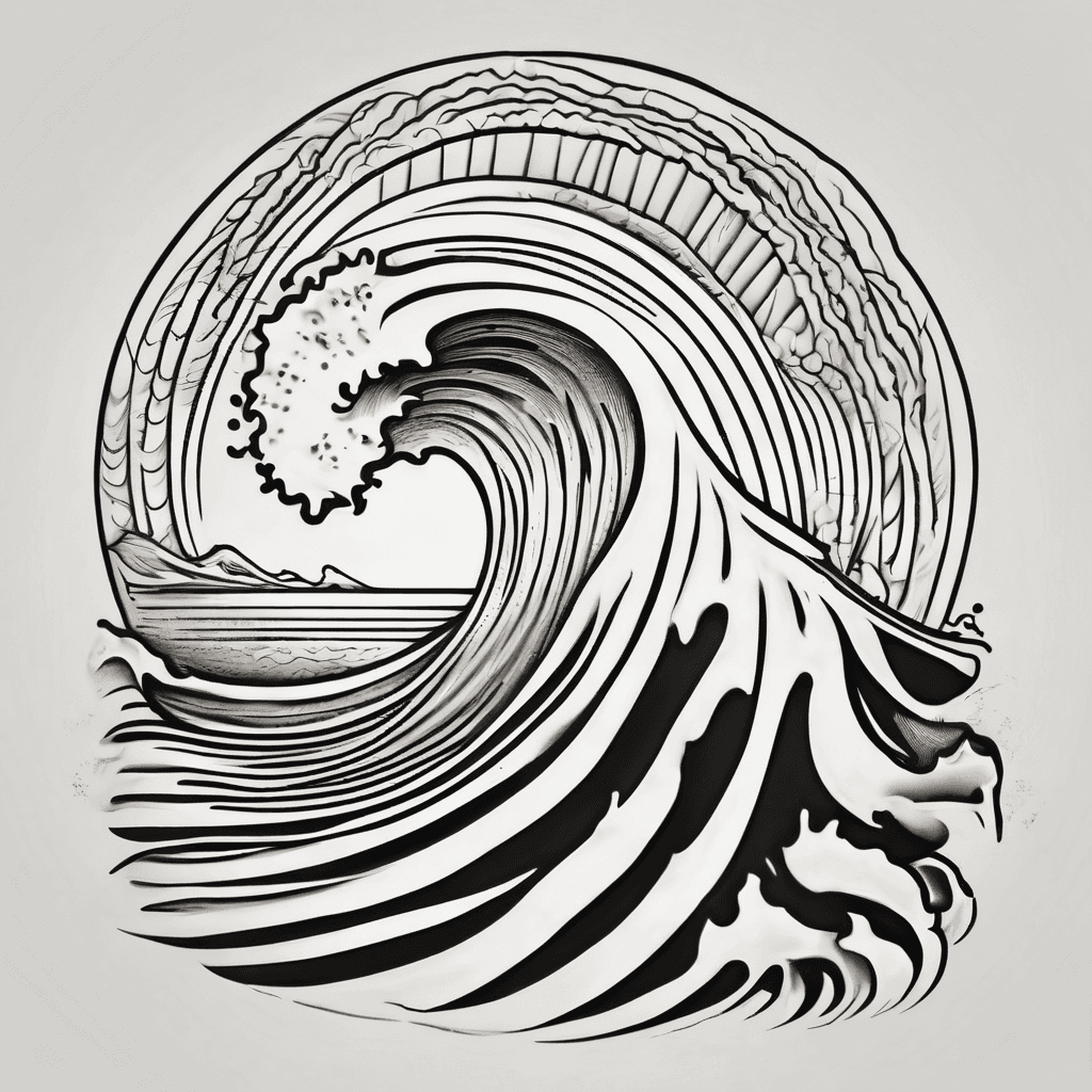 Minimalist Wave with the words "Learn to Surf"