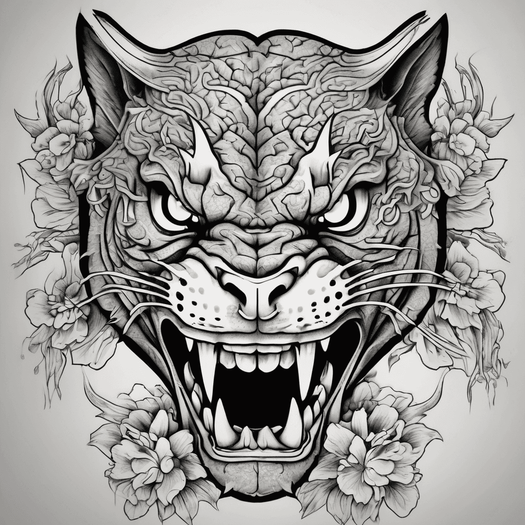 pantera with teeth out