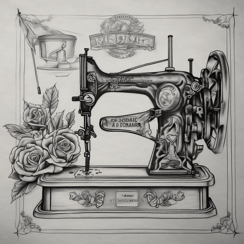 Memorial for 2 people born December 4th one 1925 2018 Anna a Redford with antique sewing machine and the other 1985 2025 Joseph d sica usmc