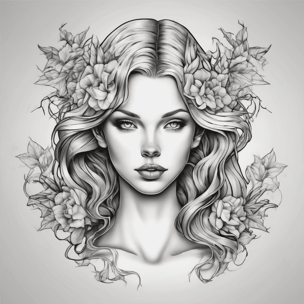 “Daphne” fine line, chest placement