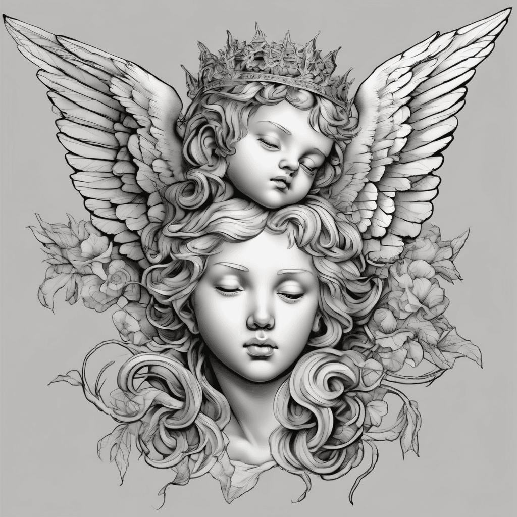 Realistic biblically accurate Cherubim that shows all 4 heads