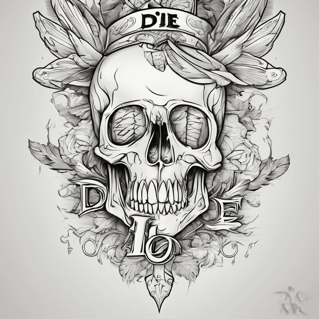 Die With Me Text with a Elegant Calligraphy Font for my foot