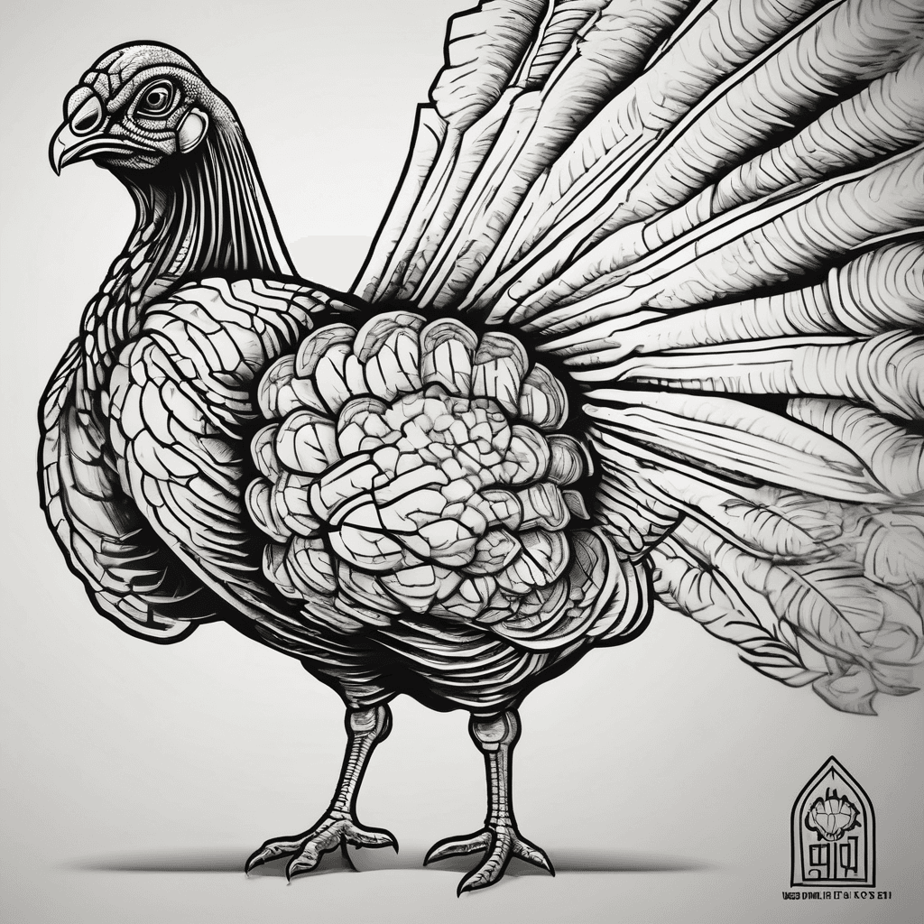 a turkey with a BSA Logo and the phrase Fly Turkey, fly