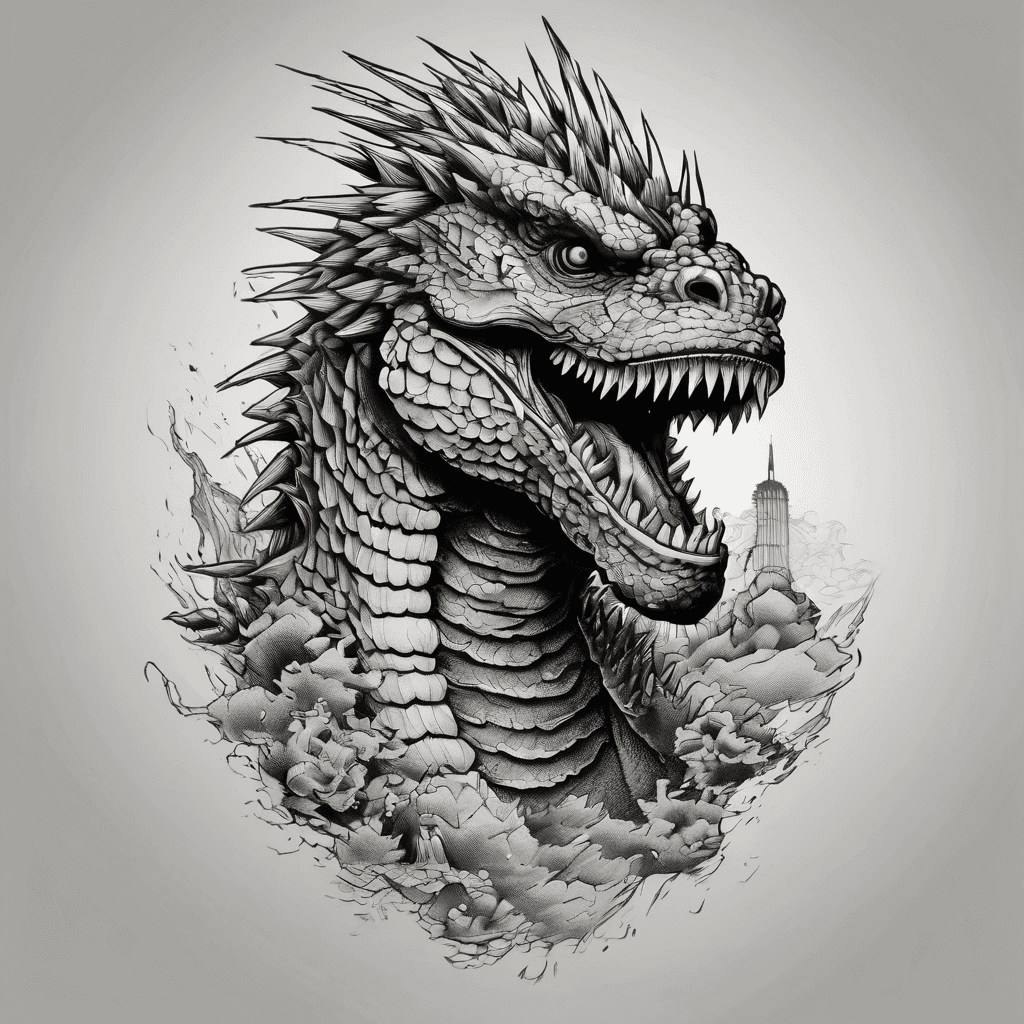 Japanese irezumi punk godzilla