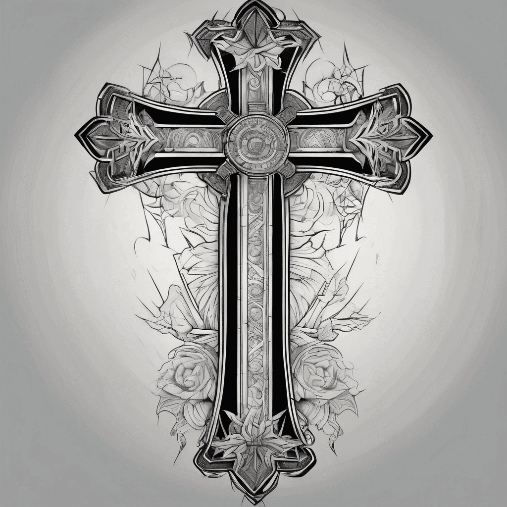 Cross tattoo with some angles