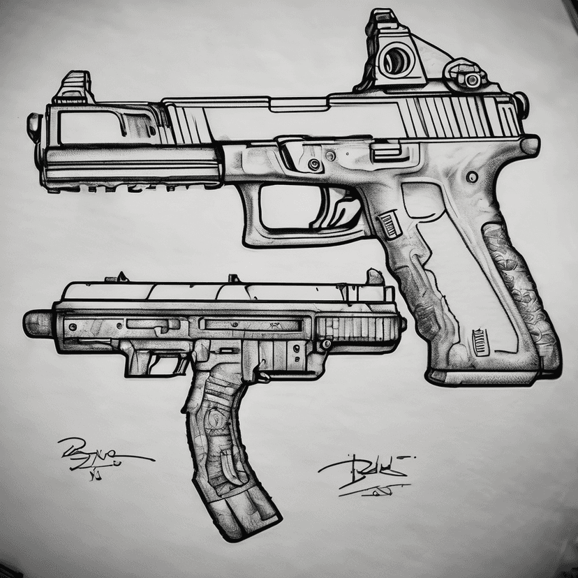 Idée de tatouage pistol