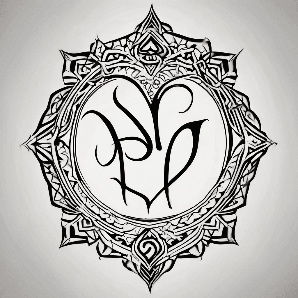 "isha" name tattoo with hidden small heart which connectt any