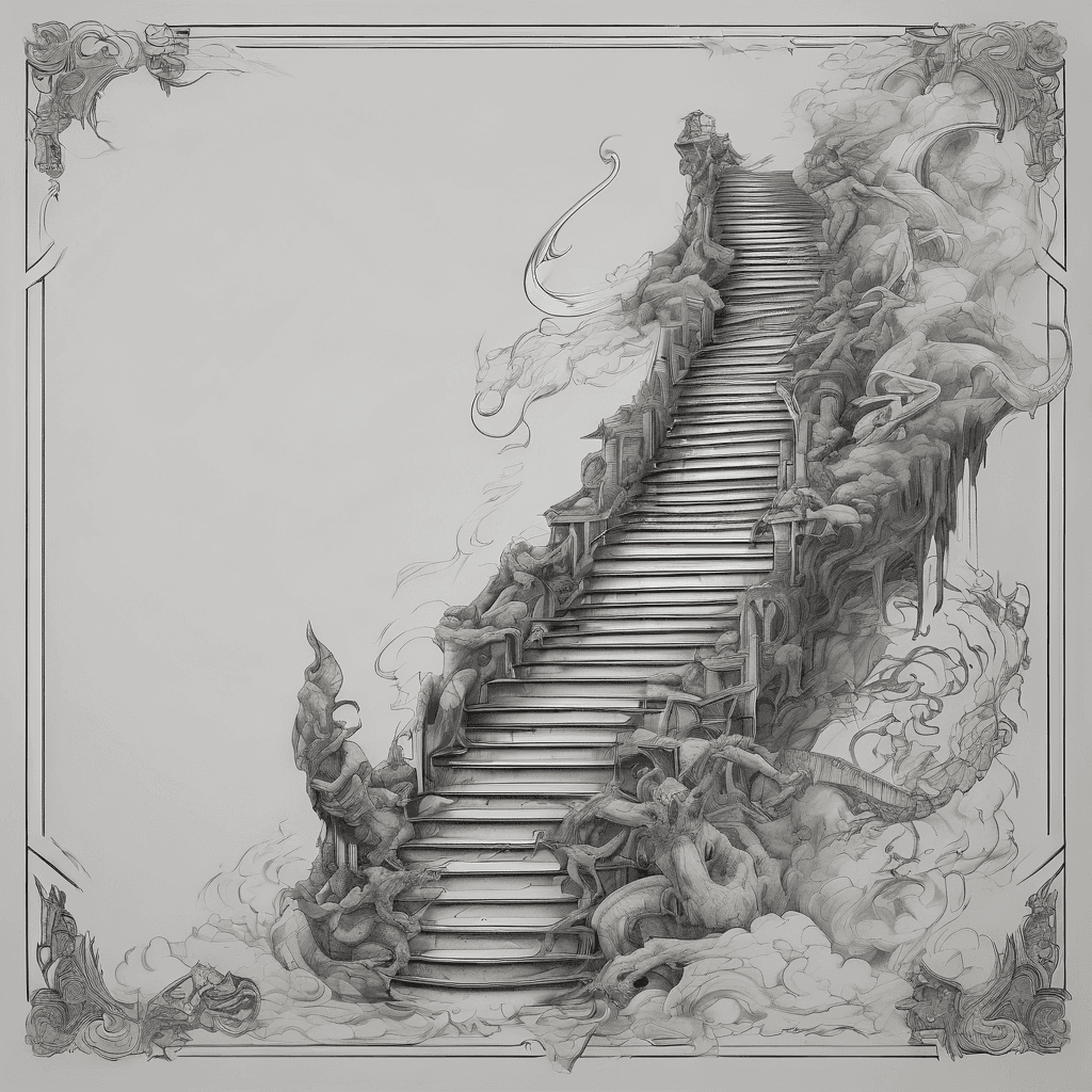 Stairway to heaven with the devil on top waiting with lirics pleased to meet you, hope you'll guess my name