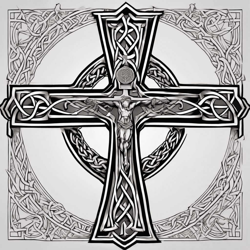 In God's hands with a Celtic Cross but without hands