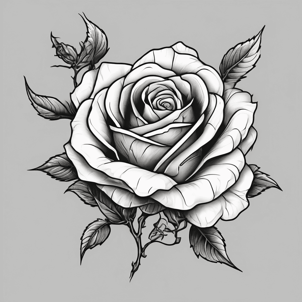 Single stem bloomed rose thorn