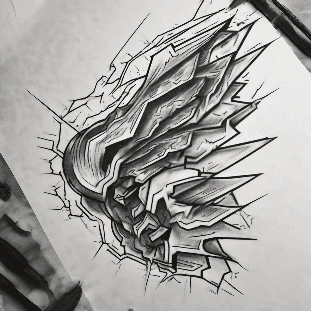 A lightning strike starting behind my left ear and going down my back left shoulder blade wrapping down to my ribs
